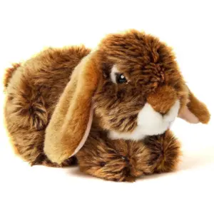 Uni Toys G80152W1-BR Aries Bunny Brown and White 18cm Lying Rabbit Plush Toy