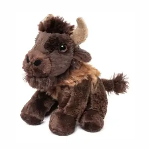 Uni Toys HWB015123 Bison Brown with Tan Horns 13cm Sitting Plush Toy