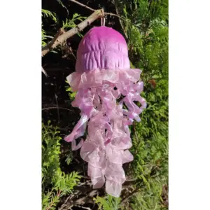 Uni Toys i01195R Pink Jellyfish with Shiny Tentacles 30cm Plush Toy Decoration