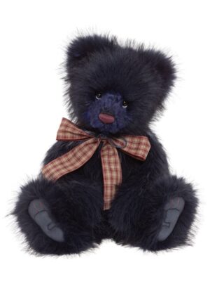 Charlie Bears Indigo Dark Indigo Plush Jointed Bear with Tartan Bow+