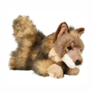 Uni Toys K020L Wolf Cub Brown 24cm Fuzzy Baby Animal Plush Toy