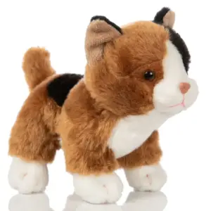 Uni Toys K30012A-CA Baby Calico Cat Standing 18cm Tricolour Kitten Plush Toy