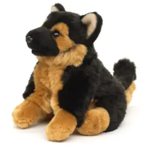 Uni Toys L42226RA-DS German Shepherd Puppy 28cm Sitting Dog Plush Toy Off-Leash
