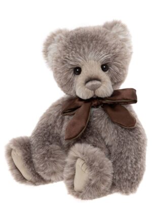 Charlie Bears Norman Dusty Brown Soft Plush Jointed Bear With Bow+