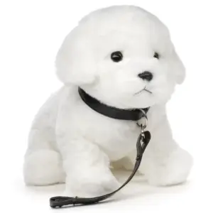 Uni Toys Q20194R Maltese Dog 26cm White Fluffy Standing Plush Toy