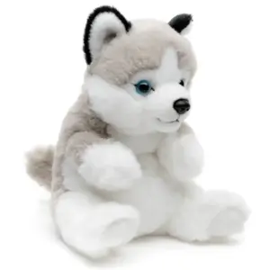 Uni Toys Q20532A/Q20552-HU Husky Sitting Kawaii-Style 17cm Dog Plush Toy