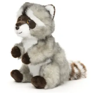 Uni Toys S90924 Raccoon Grey and Brown 21cm Sitting Cute Plush Toy