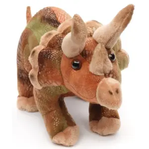 Uni Toys TR030122 Triceratops Brown and Green 40cm Standing Dinosaur Plush Toy