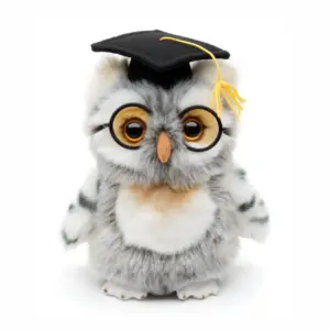 Uni Toys VE017123-H Graduation Owl 18cm Bird with Graduation Cap and Glasses