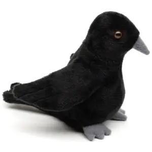 Uni Toys VRA15124 Raven Bird Small Black Corvid 12cm Plush Soft Toy