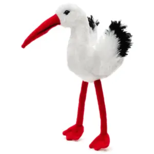 Uni Toys VST15124 Stork Black and White with Red Feet/Beak 19cm Bird Plush Toy
