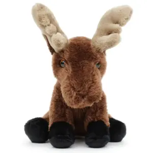 Uni Toys WE15124 Moose Brown with Tan Antlers 17cm Sitting Plush Toy