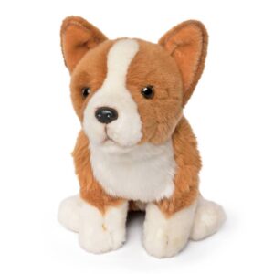 Living Nature AN640 Corgi Brown and White Sitting Dog Plush Toy