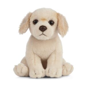 Living Nature AN433 Golden Retriever Puppy Sitting Baby Dog Plush Toy