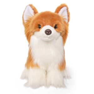 Living Nature AN731 Long-Haired Chihuahua Brown and White Fluffy Dog Plush Toy