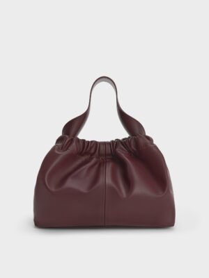 Charles & Keith - Ally Ruched Chain-Handle Bag