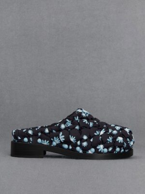 Charles & Keith - Nylon Puffy Floral-Print Clogs