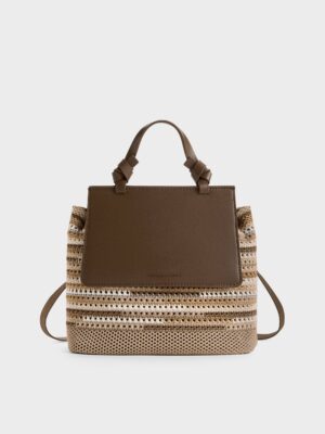 Charles & Keith - Girls' Ida Multi-Stripe Knitted Backpack