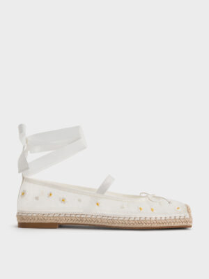 Charles & Keith - Bernadine Mesh Flower Espadrille Flats