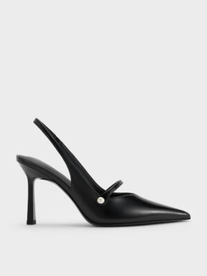 Charles & Keith - Helena Pearl Pointed Slingback Pumps