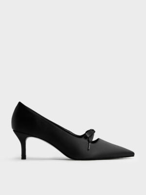 Charles & Keith - Venetia Satin Bow Pointed Pumps