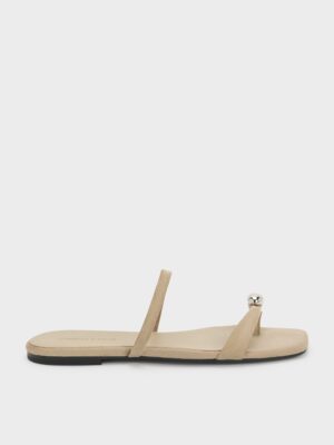 Charles & Keith - Raina Faux Suede Toe-Ring Sandals