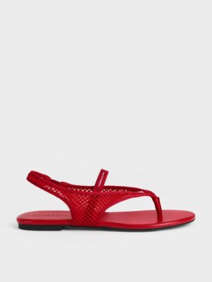 Charles & Keith - Ellory Mesh Thong Slingback Sandals