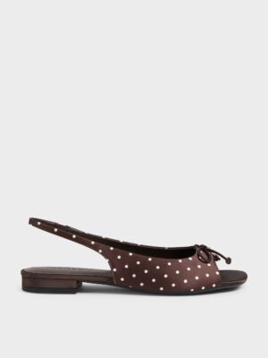 Charles & Keith - Imani Polka-Dot Bow Slingback Sandals