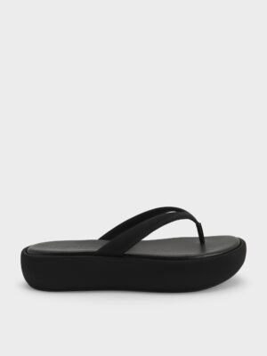 Charles & Keith - Satin Thong Flatform Sandals