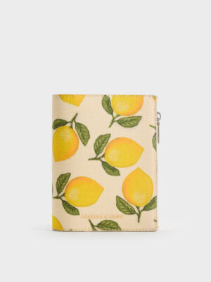 Charles & Keith - Noelle Canvas Lemon-Print Passport Holder