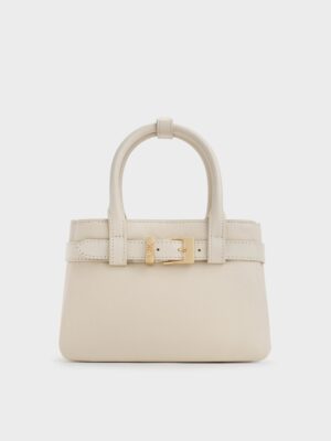 Charles & Keith - Jody Leather Belted Tote Bag