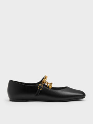 Charles & Keith - Double-Chain Charm Mary Jane Flats