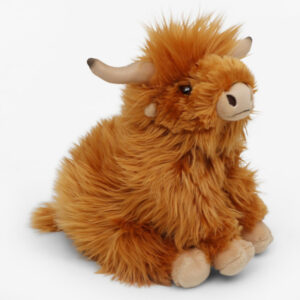Living Nature AN341 Highland Cow Large Brown Sitting Soft Plush Toy