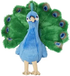 Living Nature AN409 Peacock Multicoloured Bird Soft Plush Toy