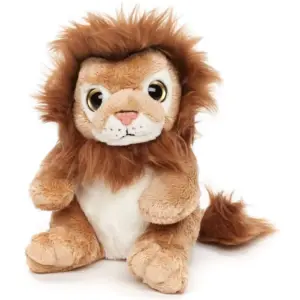 Uni Toys D40392A-LP Lion Gold and White Cute 17cm Sitting Big Cat Plush Toy