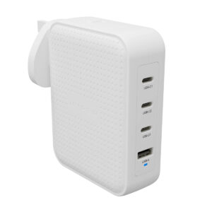 HyperJuice® 145W USB-C GaN Safety Tested Travel Charger with 4 Ports - White
