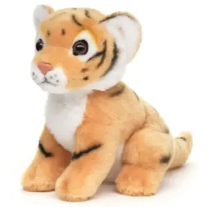 Uni Toys J40342A-BT Tiger Cub Orange and White Sitting Baby 18cm Soft Plush Toy