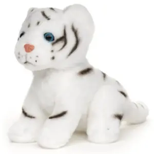 Uni Toys J40342A-WT White Tiger Cub Striped 18cm Sitting Baby Soft Plush Toy