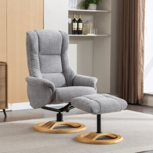 Mandalay ChaCha Fabric Recliner Chair - Chacha Dove / Free Footstool / Fabric