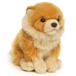 Uni Toys N20342 Golden Pomeranian 17cm Sitting Fluffy Dog Plush Toy