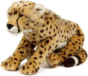 Living Nature AN325 Cheetah Large Lying Beige Cat Patterned Soft Plush Toy