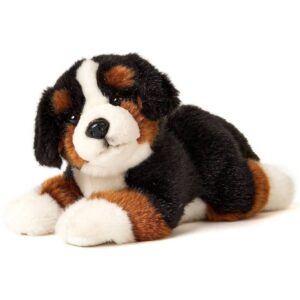 Uni Toys C21484 Bernese Mountain Dog Tricolour 28cm Lying Puppy Plush Toy