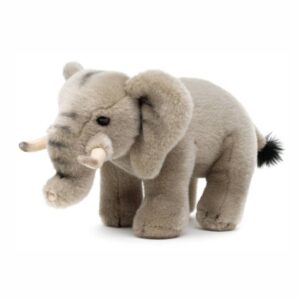 Uni Toys E030M Elephant Grey with White Tusks 31cm Standing Plush Toy