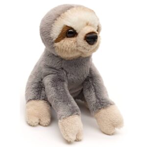 Uni Toys HWF015123 Sloth Grey, Brown and Tan 13cm Sitting Plush Toy