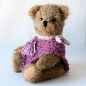 Canterbury Bears Fenella — Traditional Jointed Mohair Bear with Crochet Poncho