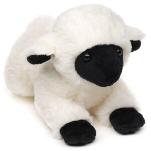 Uni Toys BLS2225LS Lamb Black and White 21cm Lying Baby Sheep Plush Toy
