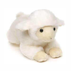 Uni Toys BL2225L Lamb Lying White 21cm Baby Sheep Plush Toy