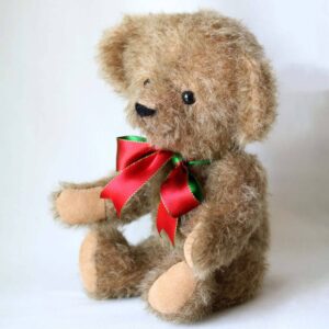 Canterbury Bears Ralph — Jointed Brown Mohair Bear with Red and Green Bow