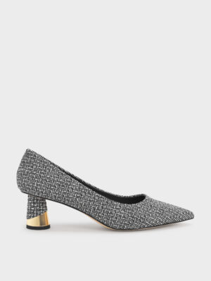 CHARLES & KEITH - Cammie Tweed Metallic-Heel Pumps