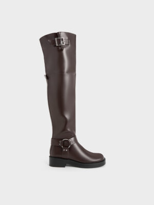 CHARLES & KEITH - Davina Buckled Thigh-High Boots